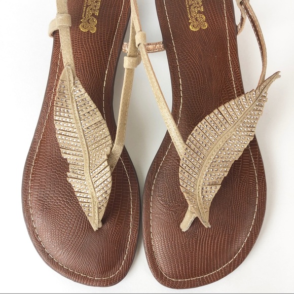 carlos santana gold leaf sandals